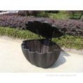 Garden Shell Shaped Wicker Rattan Storage Box With UV Resis